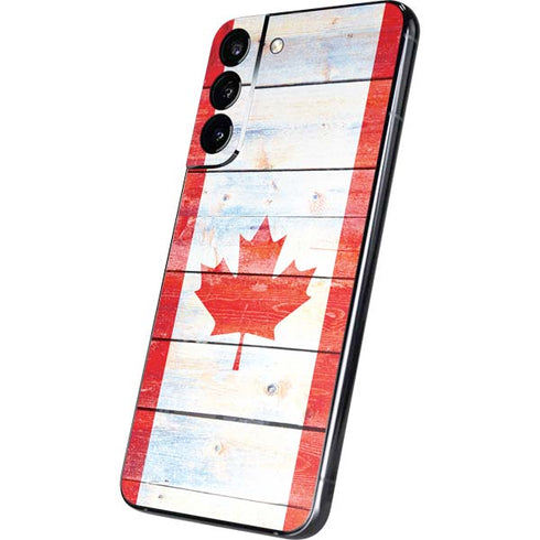 Canada Flag Light Wood Galaxy S22 Plus Skin